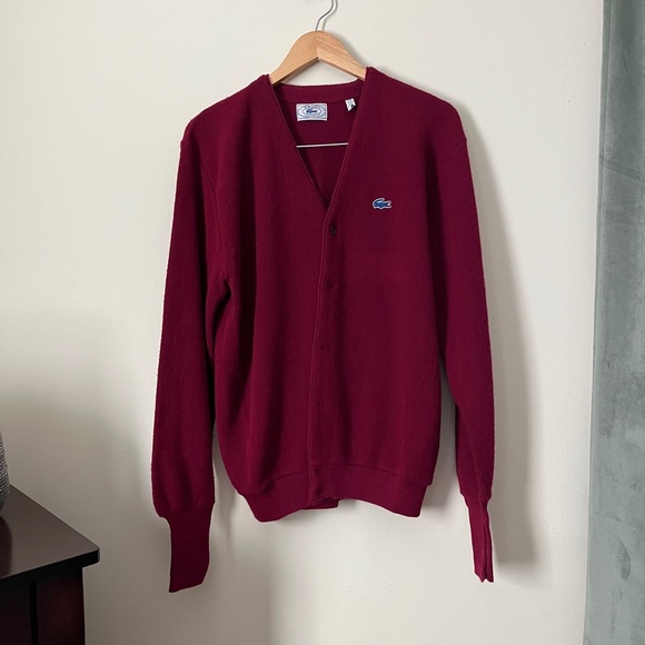 Lacoste Men's Deep Red Cardigan - Picture 1 of 4